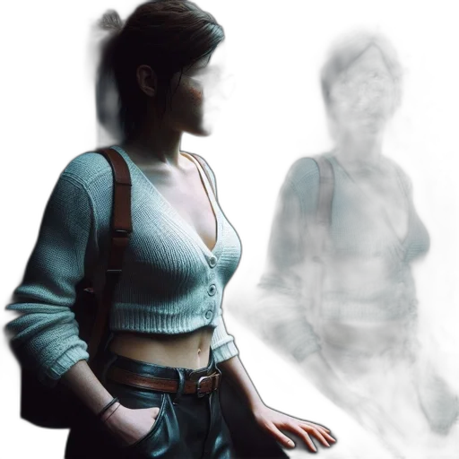 jacket, dress, face, robot transparent PNG cut-out