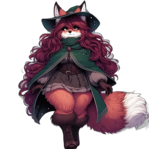 staff, dress, hat, creature transparent PNG cut-out