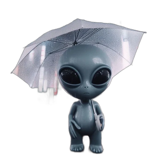 umbrella, robot, hat, 3d render transparent PNG cut-out