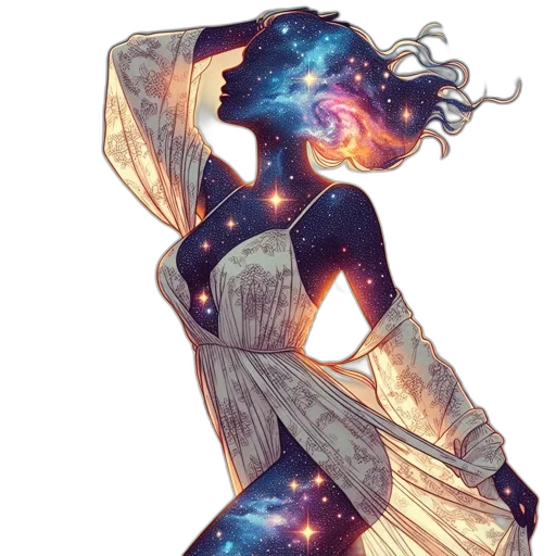 dress, concept art, comic book art, fantasy art transparent PNG cut-out