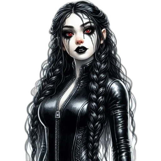 hair, dress, comic book art, fantasy art transparent PNG cut-out