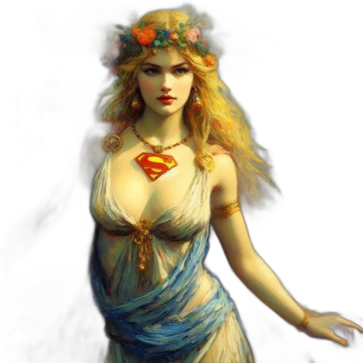 dress, crown, jewelry, fantasy art transparent PNG cut-out