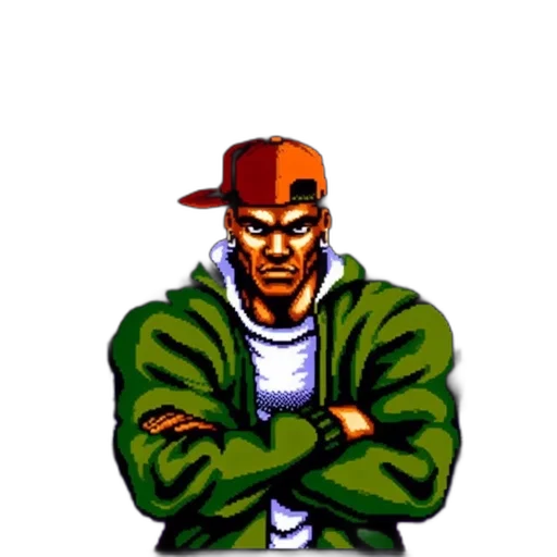 jacket, hat, weapon, pixel art transparent PNG cut-out
