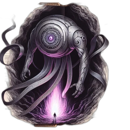 mask, creature, hair, staff transparent PNG cut-out