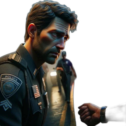jacket, face, concept art, cyberpunk transparent PNG cut-out