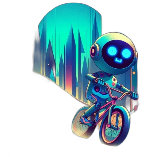 robot, concept art, pixel art, cyberpunk transparent PNG cut-out