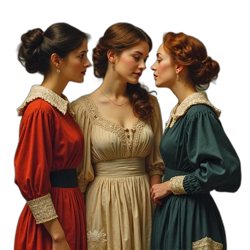 dress, jewelry, face, staff transparent PNG cut-out