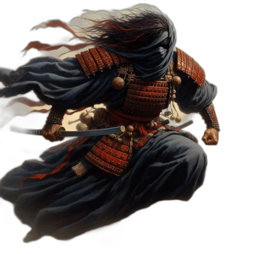 dragon, mask, sword, hair transparent PNG cut-out