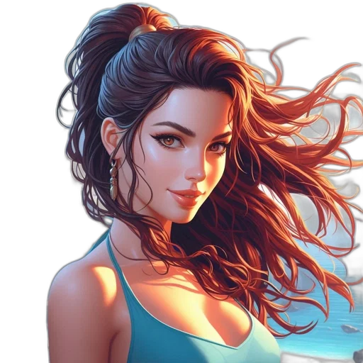 face, hair, dress, jewelry transparent PNG cut-out