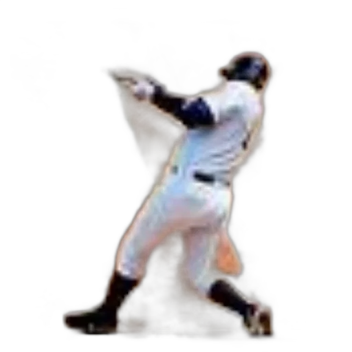 baseball, player, mid-swing, captured transparent PNG cut-out