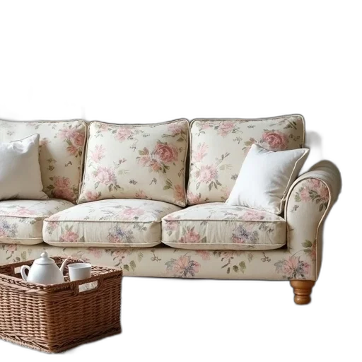 furniture, 3d render, photorealistic, cozy transparent PNG cut-out
