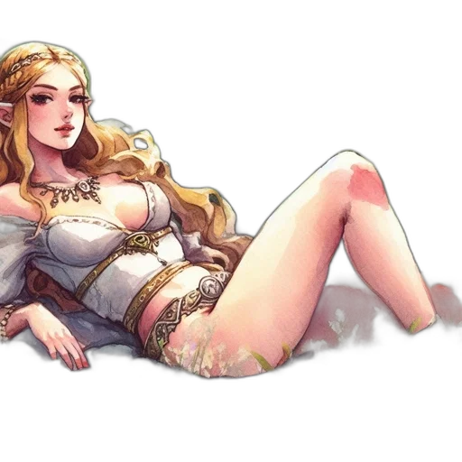 dress, crown, sword, fantasy art transparent PNG cut-out