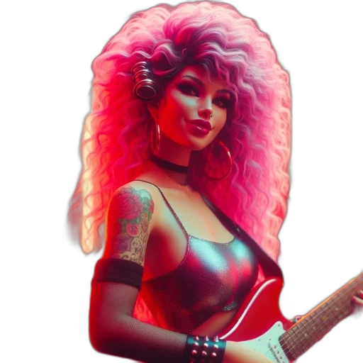 hair, jacket, vaporwave, concept art transparent PNG cut-out