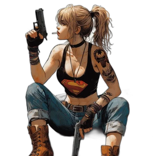weapon, comic book art, cyberpunk, concept art transparent PNG cut-out