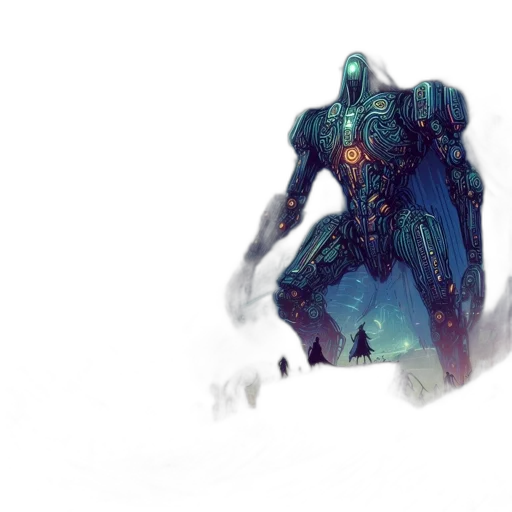 robot, creature, weapon, sword transparent PNG cut-out