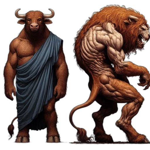concept art, fantasy art, comic book art, two transparent PNG cut-out