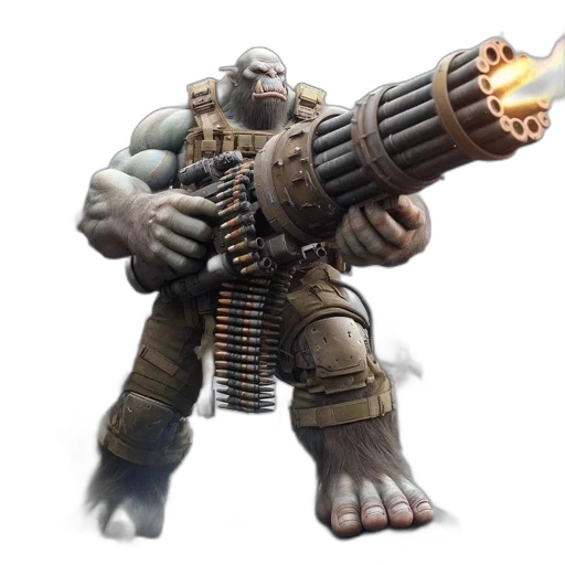 weapon, staff, robot, creature transparent PNG cut-out