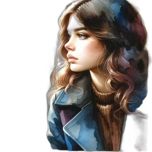 jacket, face, hair, dress transparent PNG cut-out