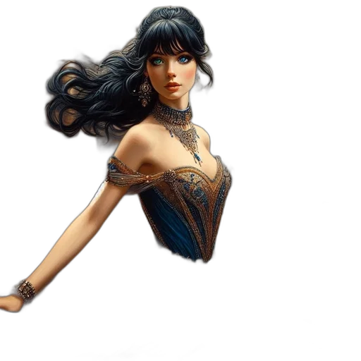 dress, fantasy art, concept art, 3d render transparent PNG cut-out