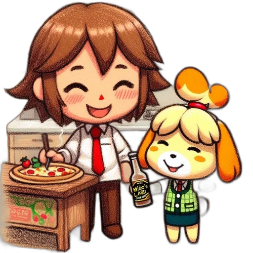 food, staff, pixel art, watercolor transparent PNG cut-out