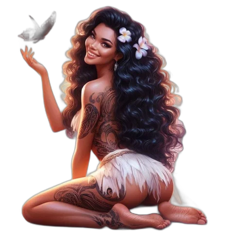 hair, concept art, fantasy art, photorealistic transparent PNG cut-out
