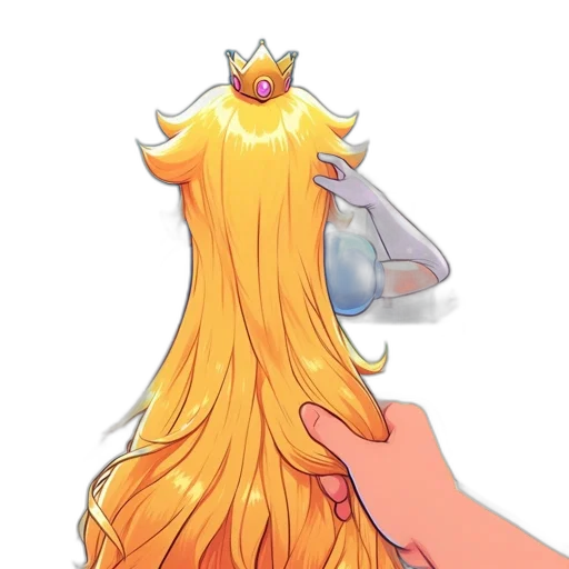crown, hair, dress, staff transparent PNG cut-out