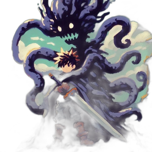 creature, staff, dragon, hair transparent PNG cut-out