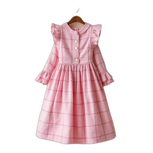 dress, pale, pink, check transparent PNG cut-out