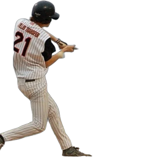 baseball, player, striped, uniform transparent PNG cut-out