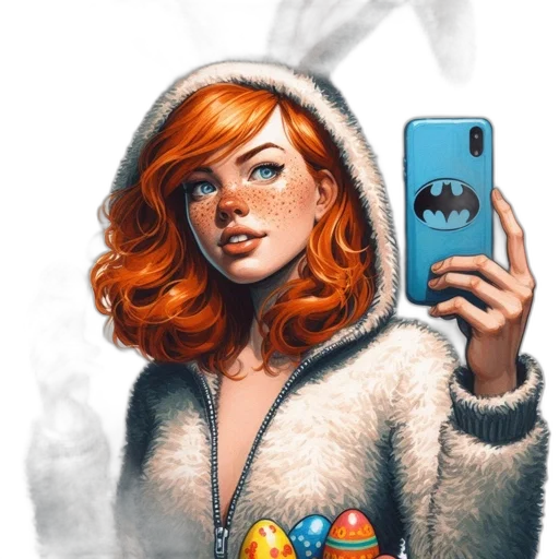 dress, jacket, face, comic book art transparent PNG cut-out