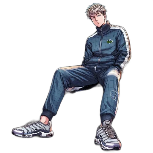 jacket, shoes, creature, staff transparent PNG cut-out
