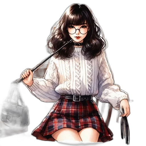 dress, staff, hair, umbrella transparent PNG cut-out