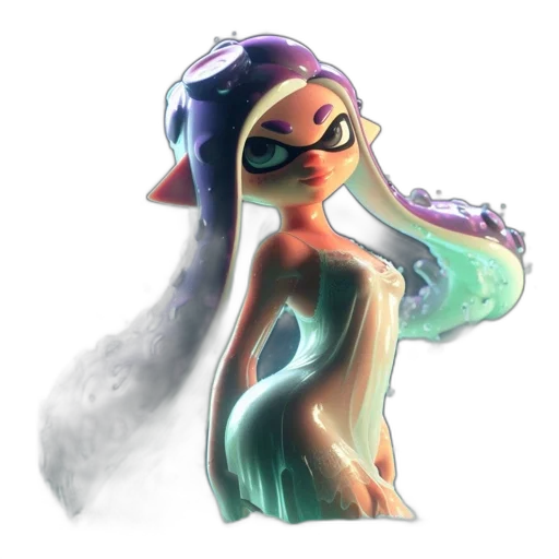 dress, mask, hair, weapon transparent PNG cut-out