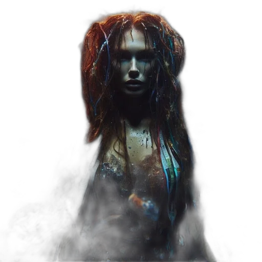 creature, face, dress, hair transparent PNG cut-out