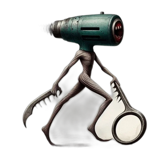 robot, staff, weapon, creature transparent PNG cut-out