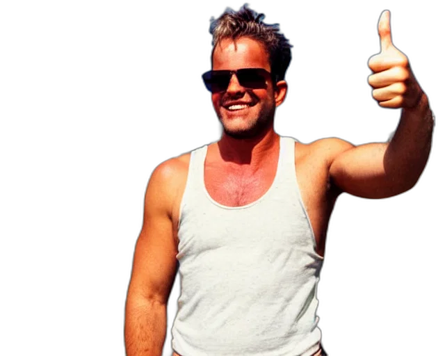 man, wearing, tank, top transparent PNG cut-out
