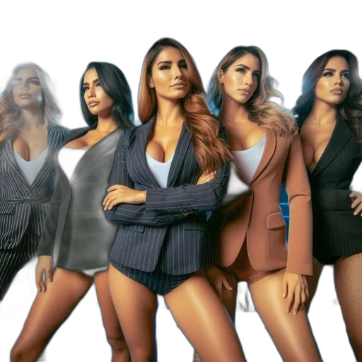 five, women, formal, attire transparent PNG cut-out