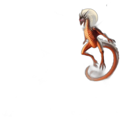 dragon, creature, animal, staff transparent PNG cut-out