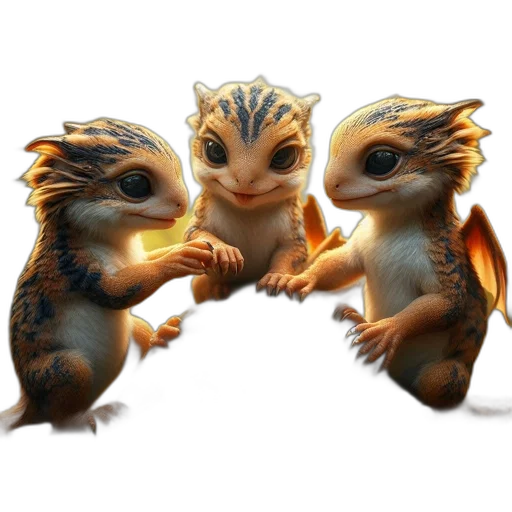 dragon, animal, 3d render, concept art transparent PNG cut-out