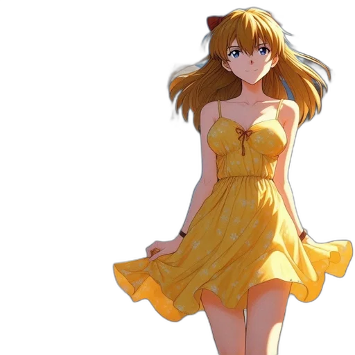 dress, anime, 3d render, concept art transparent PNG cut-out
