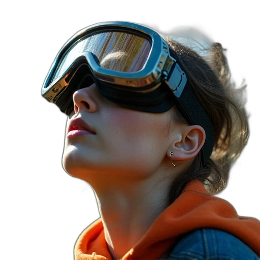 face, photorealistic, cyberpunk, 3d render transparent PNG cut-out