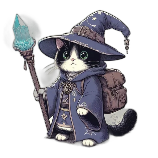 staff, hat, fantasy art, concept art transparent PNG cut-out