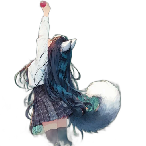 staff, dress, creature, hair transparent PNG cut-out