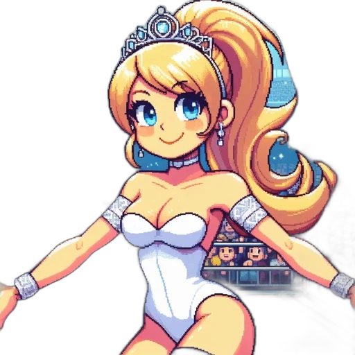 dress, crown, robot, staff transparent PNG cut-out