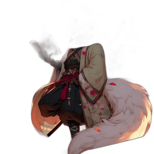 jacket, staff, mask, creature transparent PNG cut-out