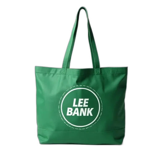 green, tote, bag, circular transparent PNG cut-out