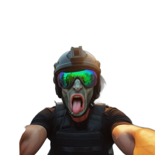 face, mask, weapon, creature transparent PNG cut-out