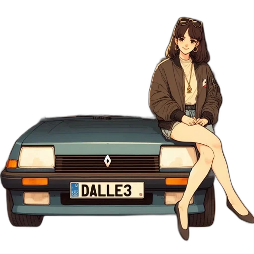 car, jacket, anime, pixel art transparent PNG cut-out