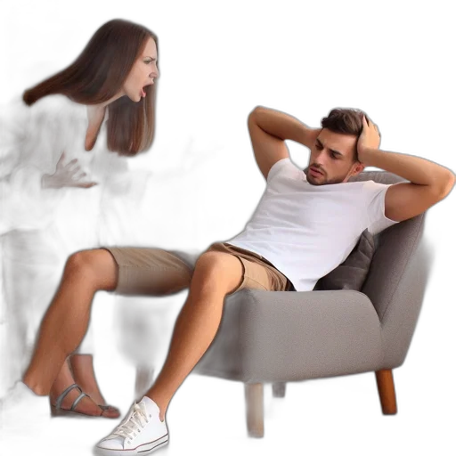 furniture, hair, dress, 3d render transparent PNG cut-out