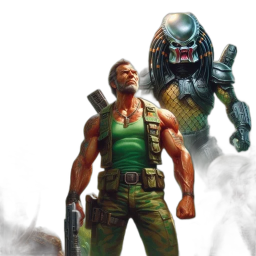 concept art, comic book art, fantasy art, cyberpunk transparent PNG cut-out